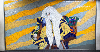Mosaic art in Hanzomon Station, Tokyo