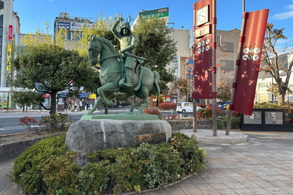 Equestrian statue of Sanada Yukimura in Ueda